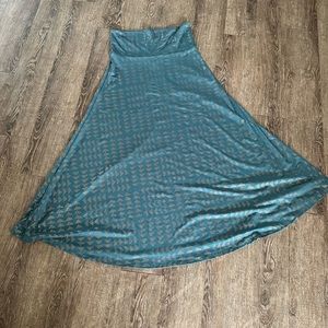 Teal/Gold LulaRoe Elegant Maxi Skirt